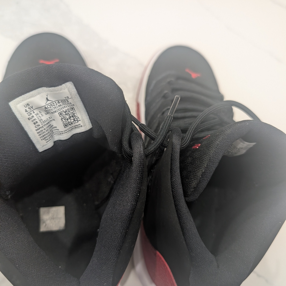 Jordan Kids Black and Red High-Top Sneakers